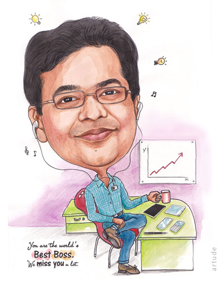 handmade caricature gift for boss